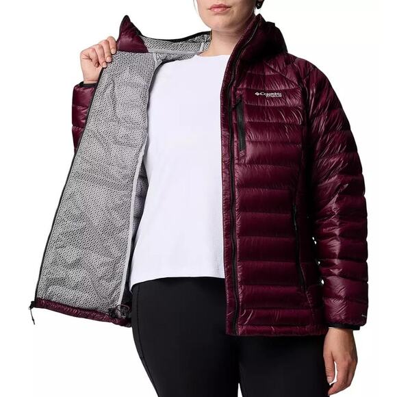 COLUMBIA Women's Arctic Crest Down Hooded Jacket Size M In Moonvista - Picture 3 of 13